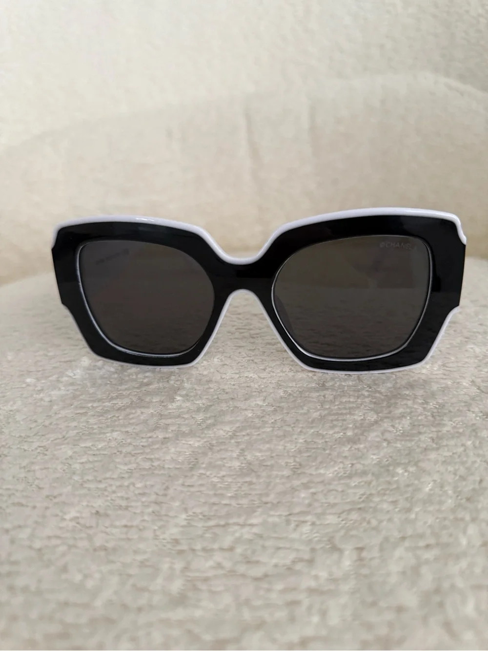 Black and white Chanel sunglasses